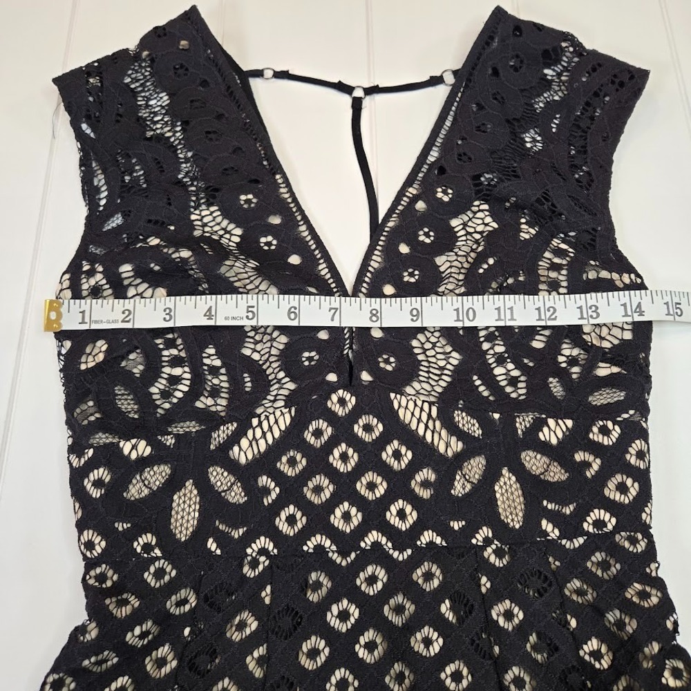 Free People One Million Lovers‎ Black Lace A-Line Dress Size 0 Tan Lining NWT - Picture 11 of 14